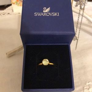 Swarovski gold plated, crystal ring